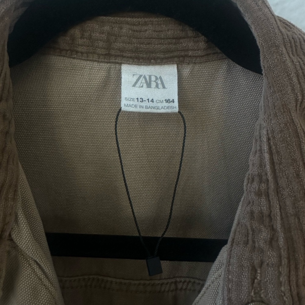 Zara Tan Lightweight Shirt Jacket - Boys 13-14 - Picture 3 of 3